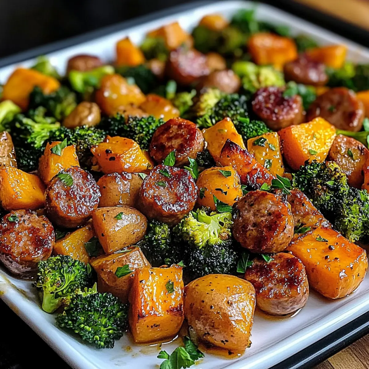 Honey Garlic Sheet Pan Sausage