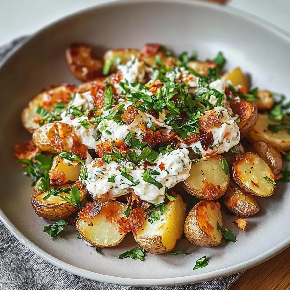Crispy Smashed Potato Salad
