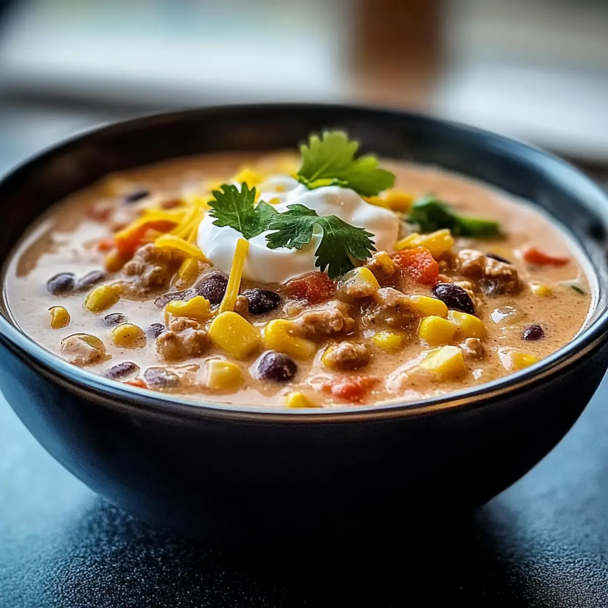 High Protein Creamy Taco Soup