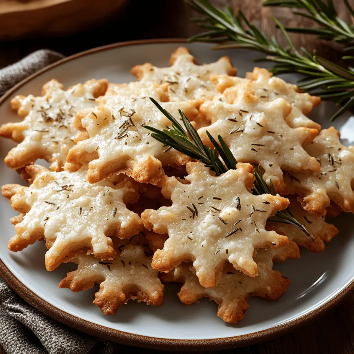Savory Rosemary-Parmesan Snowflake Cookies