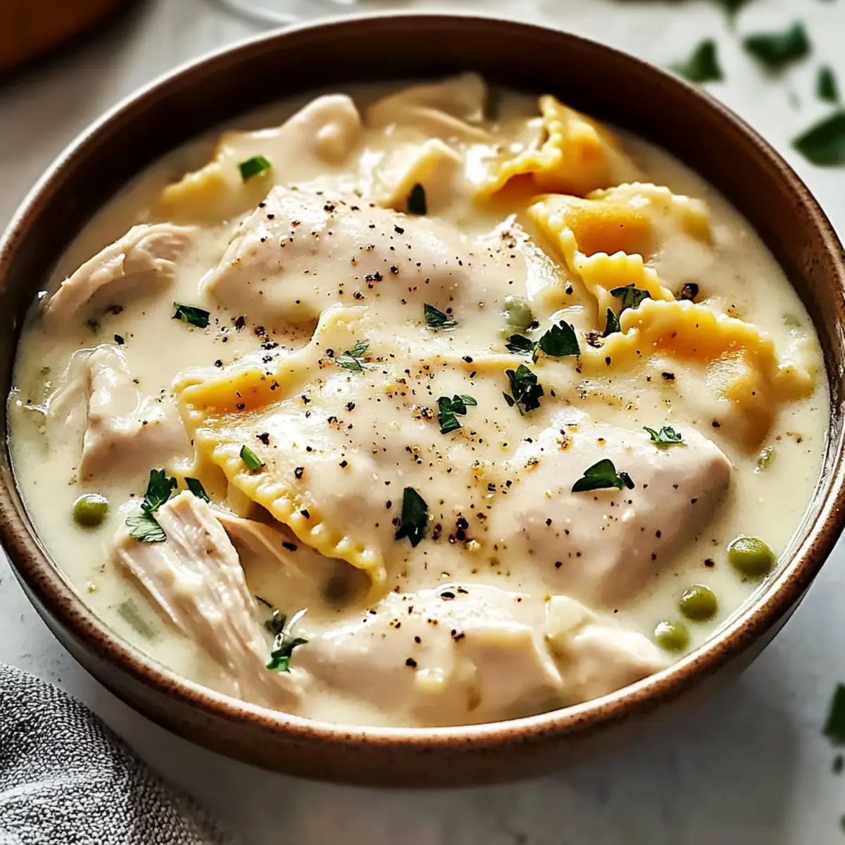 White Chicken Lasagna Soup