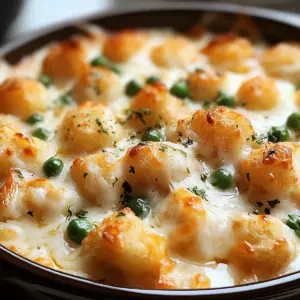 Chicken Alfredo Tater Tot Casserole