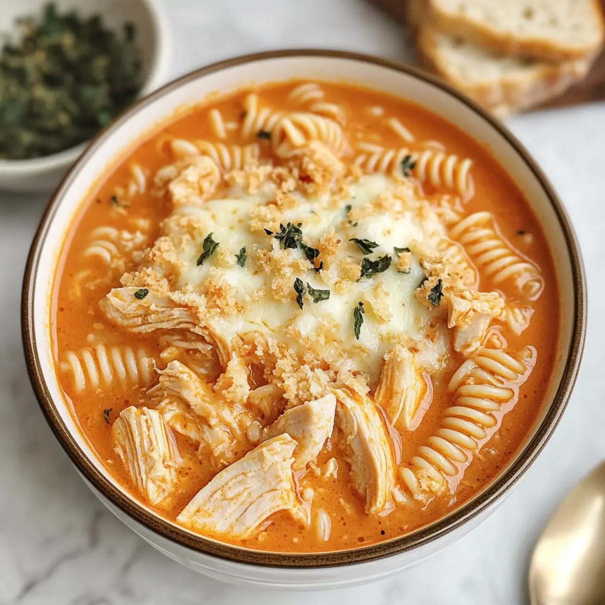 Crockpot Chicken Parmesan Soup