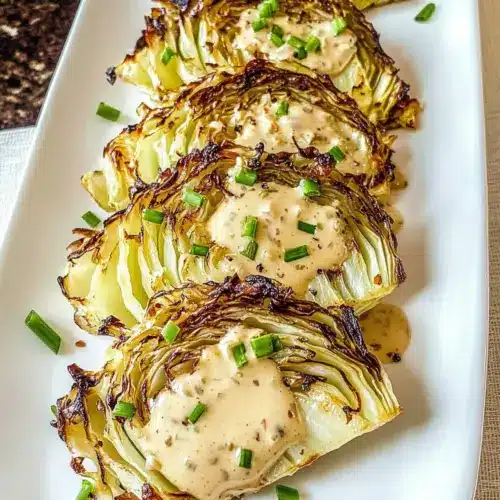 Roasted Cabbage with Onion Dijon Sauce