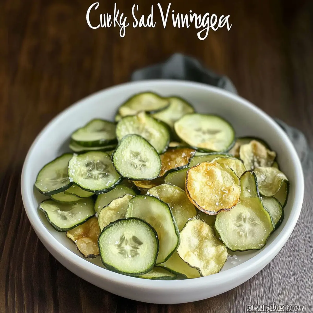 Baked Cucumber Chips With Salt & Vinegar Flavor