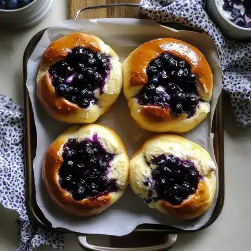 Blueberry Cream Brioche Buns