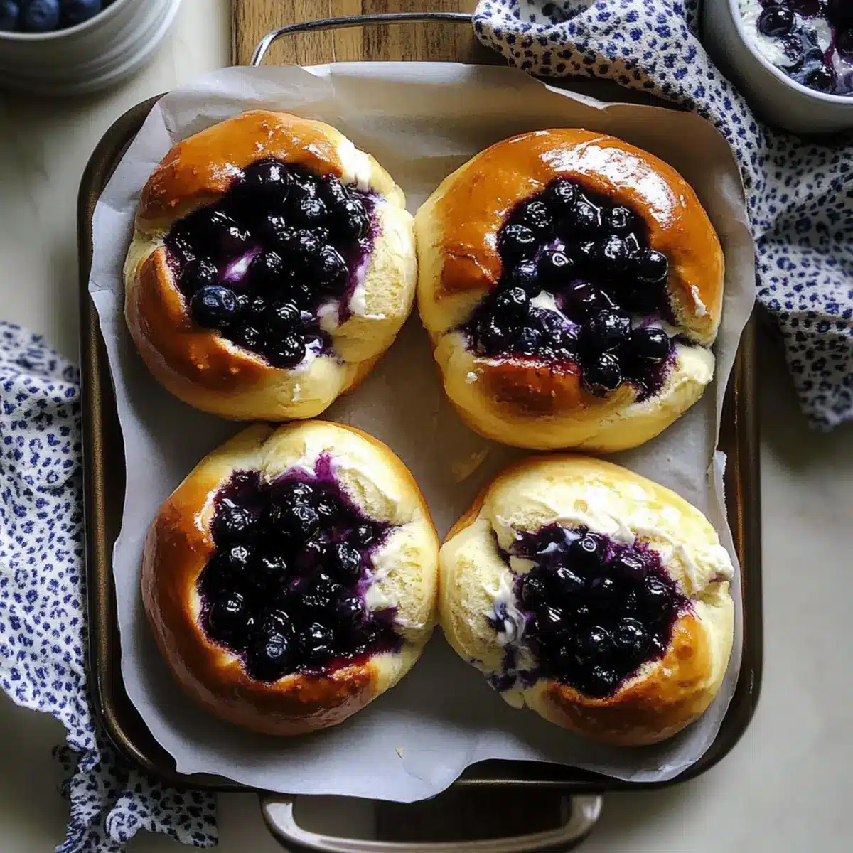 Blueberry Cream Brioche Buns