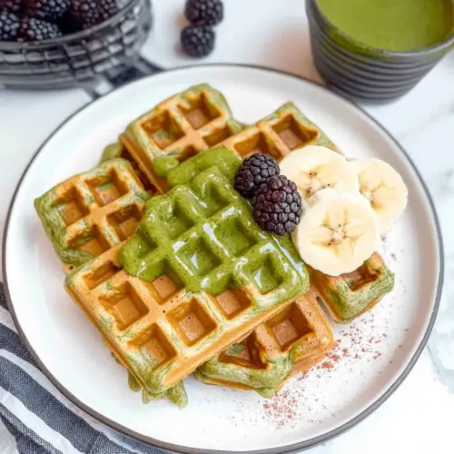 Oatmeal Green Smoothie Waffles