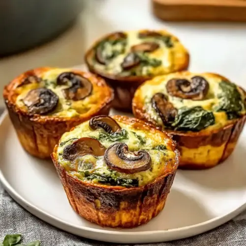 Mouthwatering Spinach and Mushroom Quiche Muffins