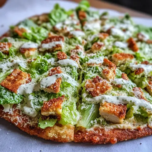 Chicken Crust Caesar Salad Pizza